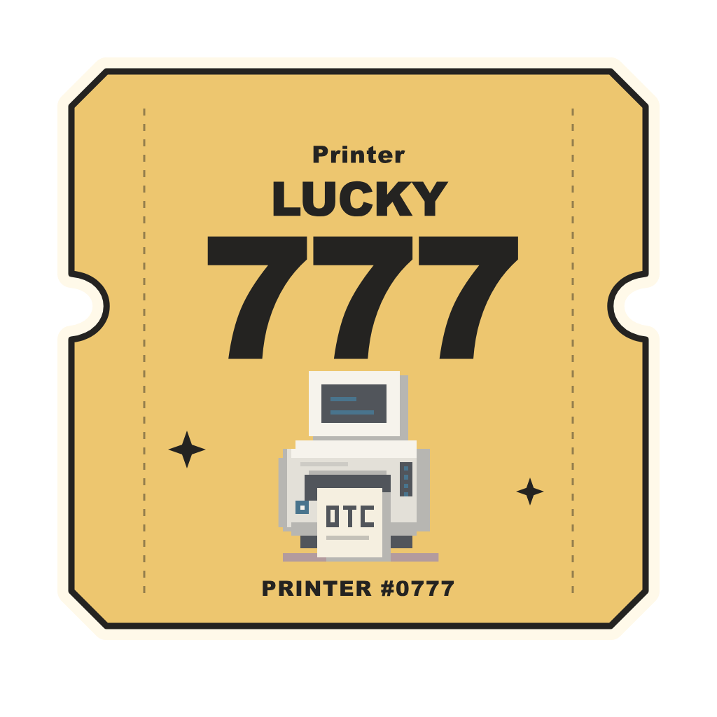 Lucky 777 die-cut achievement sticker