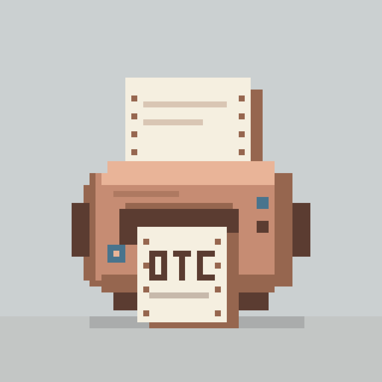 Printer #0001, a Terracotta pixel-art collectible