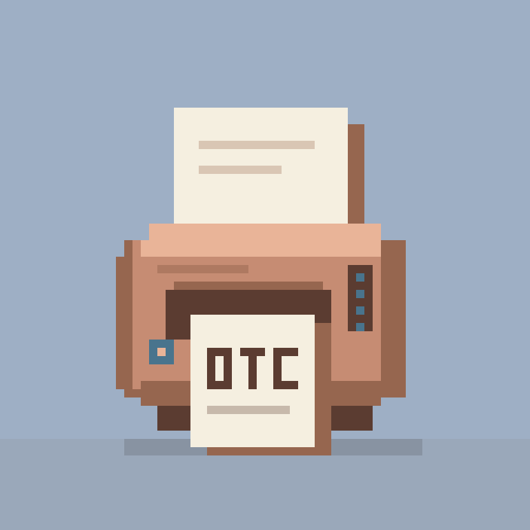 Printer 0117, Terracotta case on a Denim backdrop