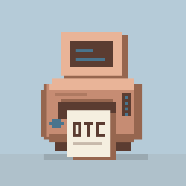 Printer 0420, Terracotta case on an Ice backdrop