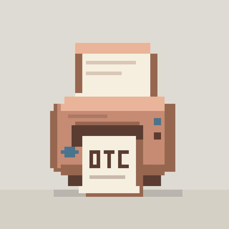 Printer 1024, Terracotta case on a Chalk backdrop