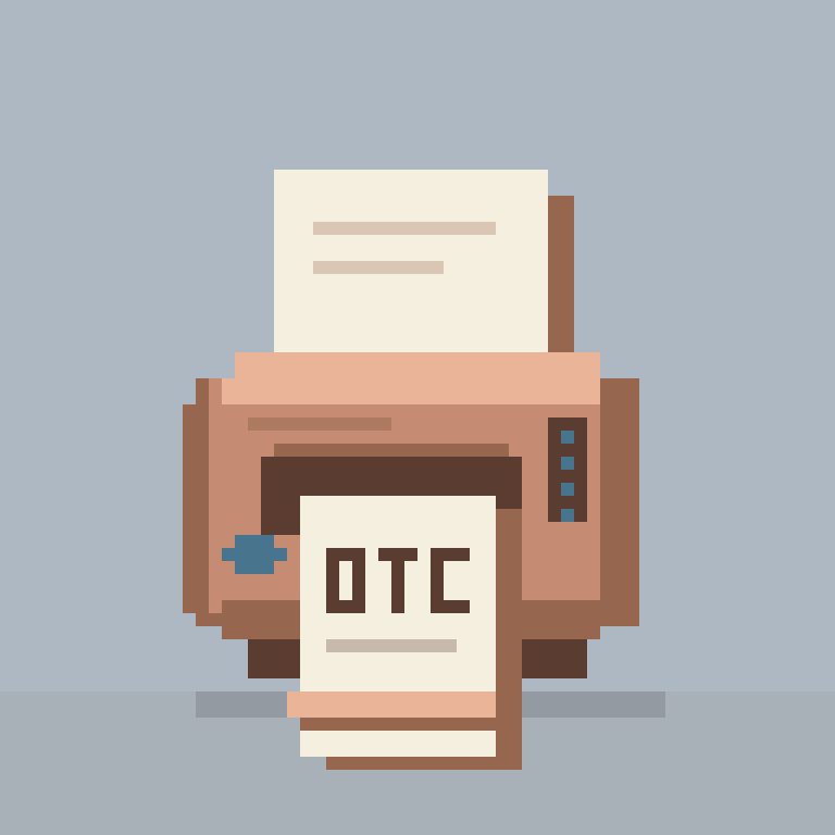 Printer 4990, Terracotta case on a Slate backdrop